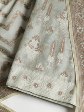 Woven Banarasi Chanderi Unstitched Suit With Dupatta